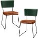 Kit 02 Cadeiras Decorativas Sala Jantar Allana L02 Facto Verde Musgo Couríssimo Camel - Lyam Decor