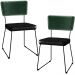 Kit 02 Cadeiras Decorativas Sala Jantar Allana L02 Facto Verde Musgo Couríssimo Preto - Lyam Decor