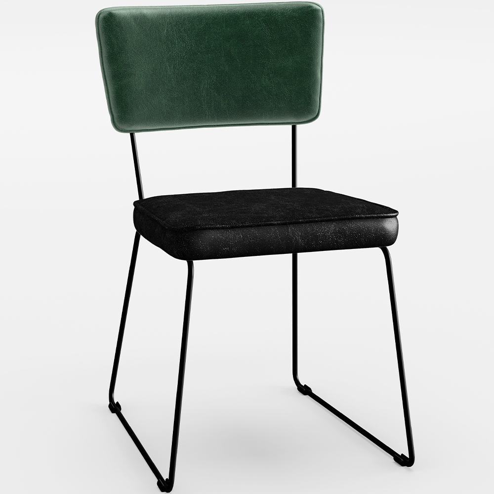 Kit 02 Cadeiras Decorativas Sala Jantar Allana L02 Facto Verde Musgo Couríssimo Preto - Lyam Decor
