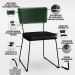 Kit 02 Cadeiras Decorativas Sala Jantar Allana L02 Facto Verde Musgo Couríssimo Preto - Lyam Decor