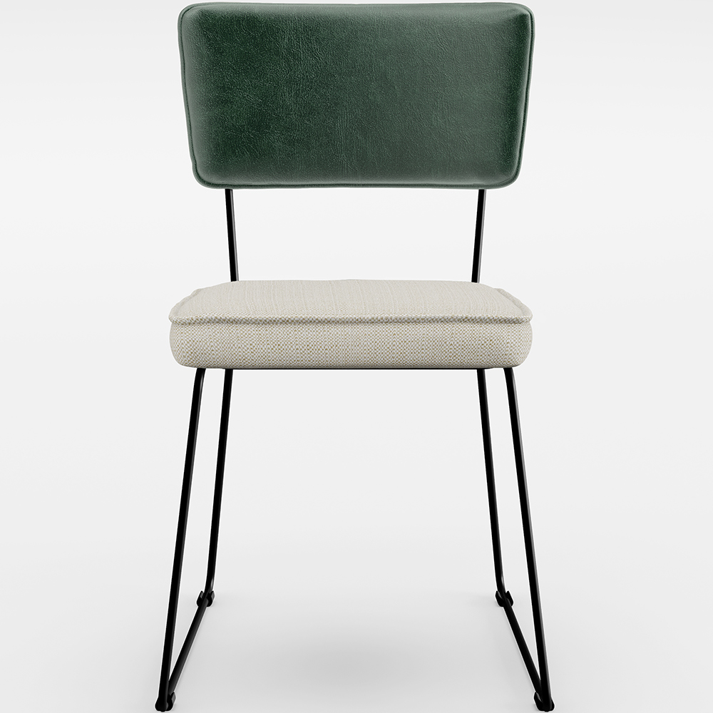 Kit 02 Cadeiras Decorativas Sala Jantar Allana L02 Facto Verde Musgo Linho Champagne - Lyam Decor