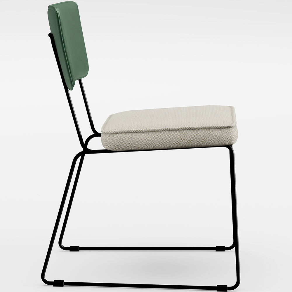 Kit 02 Cadeiras Decorativas Sala Jantar Allana L02 Facto Verde Musgo Linho Champagne - Lyam Decor