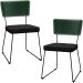 Kit 02 Cadeiras Decorativas Sala Jantar Allana L02 Facto Verde Musgo Linho Chumbo - Lyam Decor