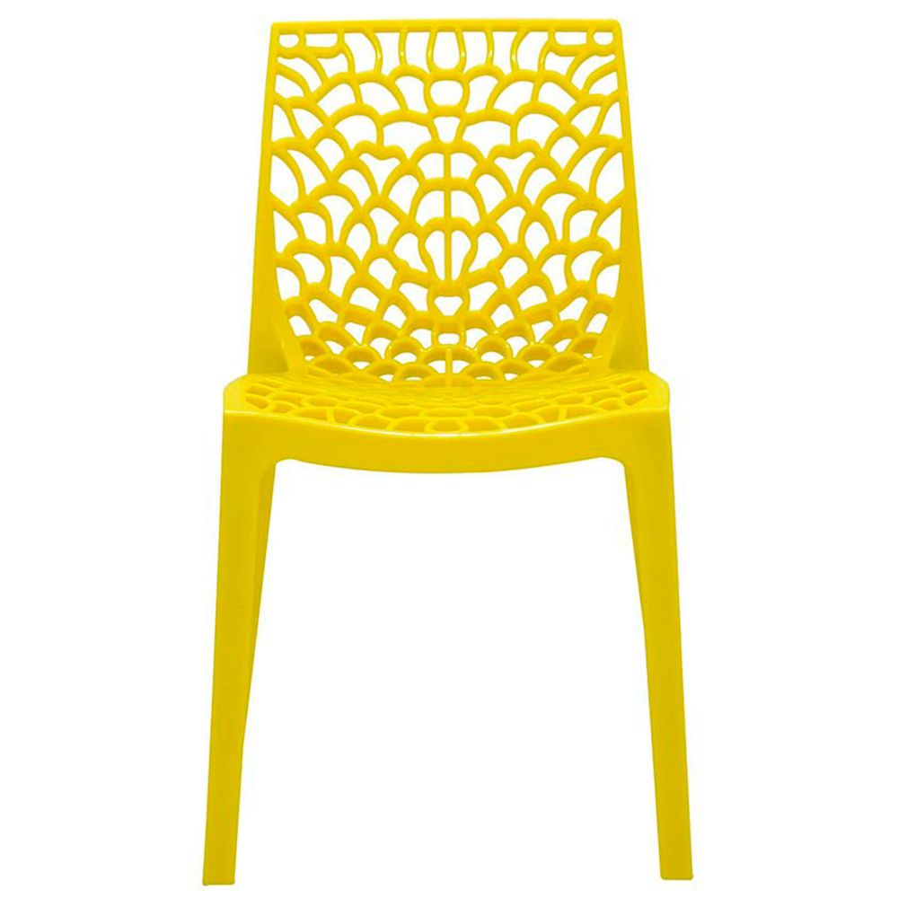 Kit 02 Cadeiras Decorativas Sala de Jantar Gruvyer F03 Amarelo - Lyam Decor