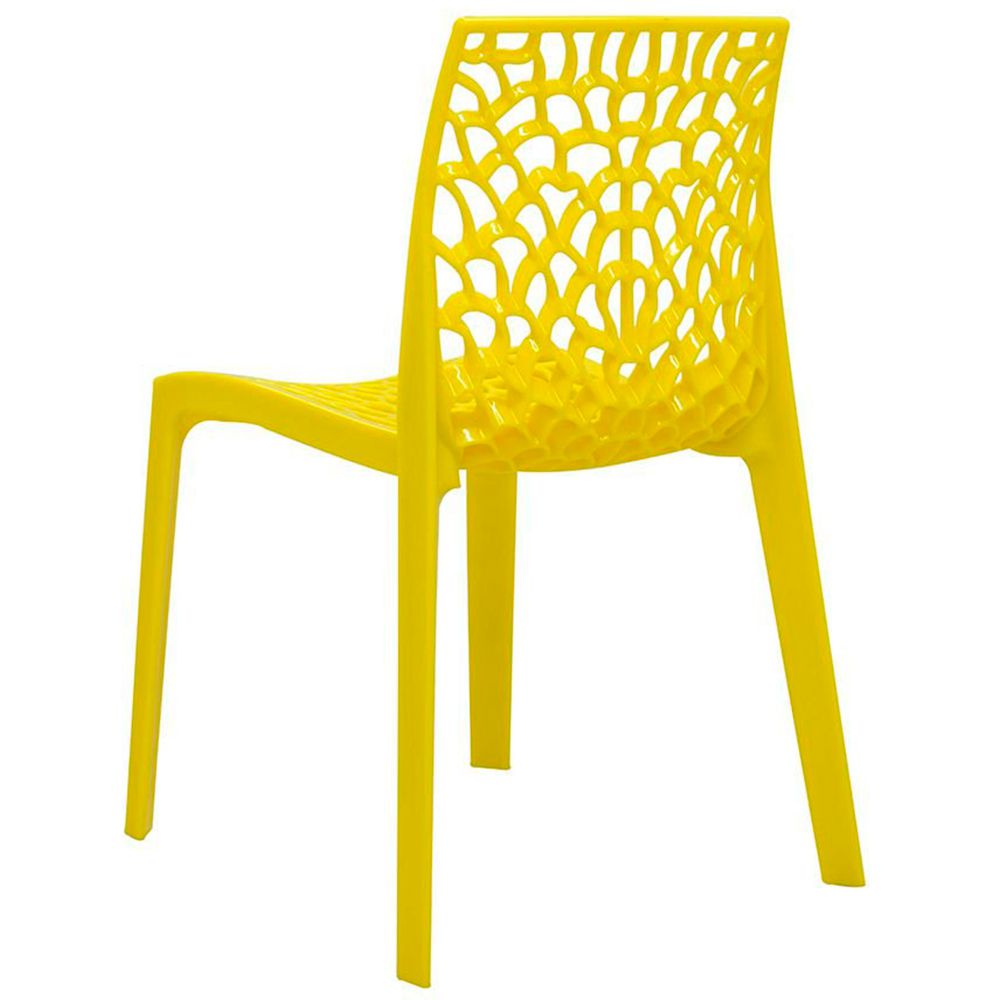 Kit 02 Cadeiras Decorativas Sala de Jantar Gruvyer F03 Amarelo - Lyam Decor