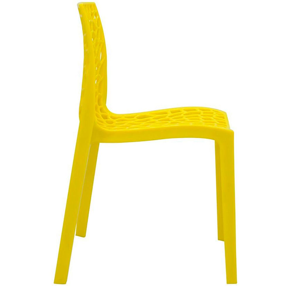 Kit 02 Cadeiras Decorativas Sala de Jantar Gruvyer F03 Amarelo - Lyam Decor