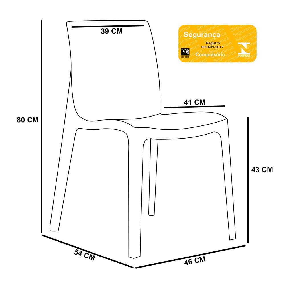 Kit 02 Cadeiras Decorativas Sala de Jantar Gruvyer F03 Amarelo - Lyam Decor