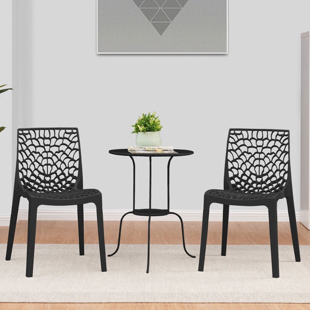 Kit 02 Cadeiras Decorativas Sala de Jantar Gruvyer F03 Preto - Lyam Decor