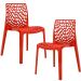 Kit 02 Cadeiras Decorativas Sala de Jantar Gruvyer F03 Vermelho - Lyam Decor
