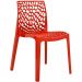 Kit 02 Cadeiras Decorativas Sala de Jantar Gruvyer F03 Vermelho - Lyam Decor