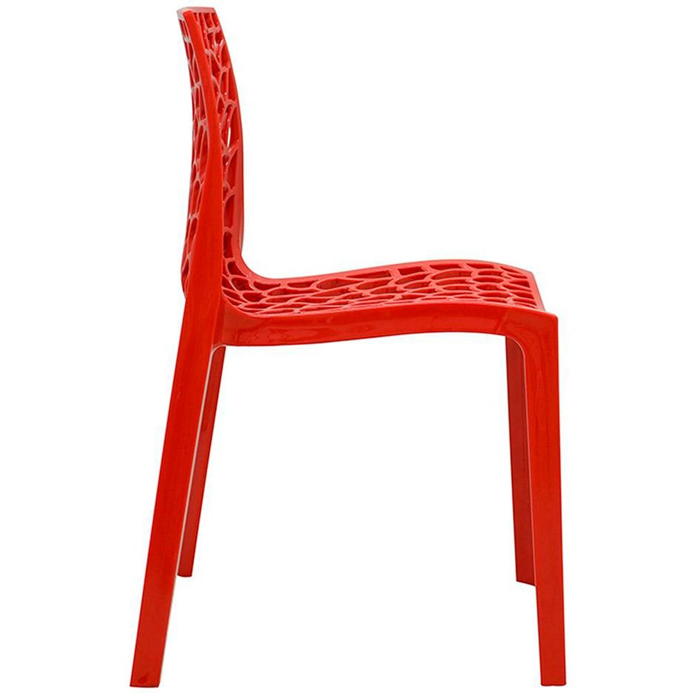 Kit 02 Cadeiras Decorativas Sala de Jantar Gruvyer F03 Vermelho - Lyam Decor