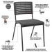 Kit 02 Cadeiras Empilhável Fixa Escritório Multiuso Base Preta Kimi P03 Preto - Lyam Decor
