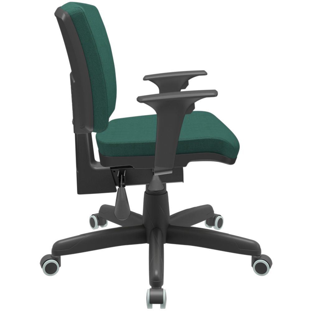 Kit 02 Cadeiras Escritório Executiva Office Giratória Preto Baixa Flexi P03 Poliéster Verde - Lyam