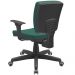 Kit 02 Cadeiras Escritório Executiva Office Giratória Preto Baixa Flexi P03 Poliéster Verde - Lyam