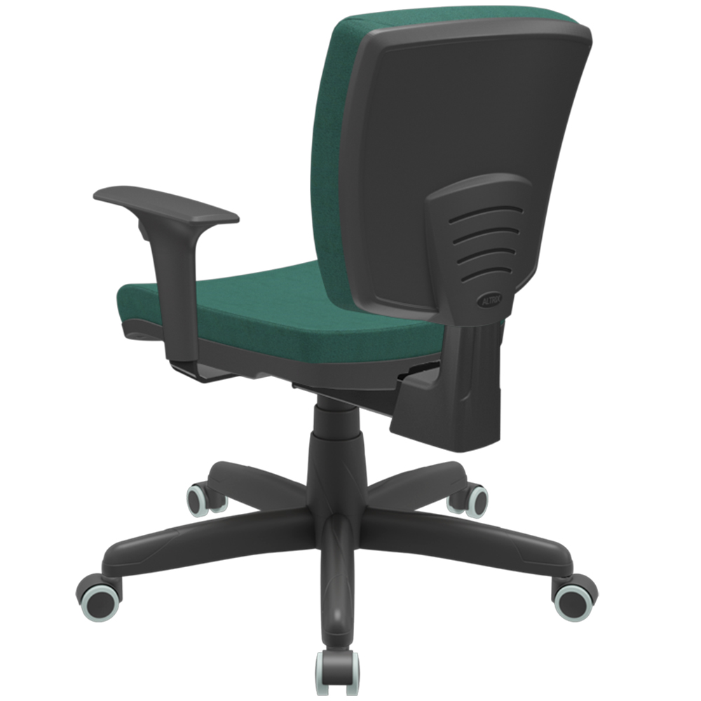 Kit 02 Cadeiras Escritório Executiva Office Giratória Preto Baixa Flexi P03 Poliéster Verde - Lyam