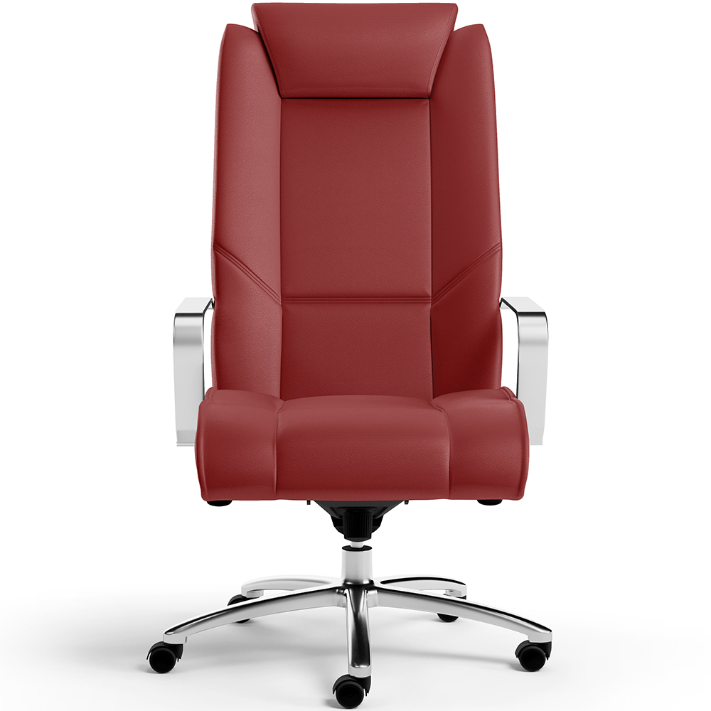 Kit 02 Cadeiras Escritório Presidente Executiva New Onix F02 Tecido Sintético Vermelho - Lyam Decor