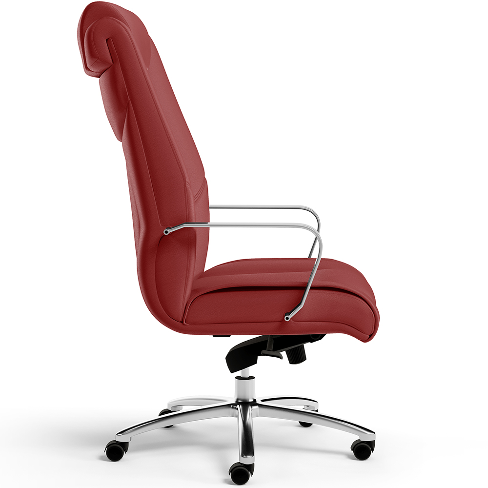 Kit 02 Cadeiras Escritório Presidente Executiva New Onix F02 Tecido Sintético Vermelho - Lyam Decor