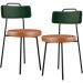 Kit 02 Cadeiras Estofada Para Sala Jantar Barcelona L02 Facto Verde Musgo Couríssimo Camel - Lyam