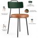 Kit 02 Cadeiras Estofada Para Sala Jantar Barcelona L02 Facto Verde Musgo Couríssimo Camel - Lyam