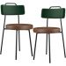 Kit 02 Cadeiras Estofada Para Sala Jantar Barcelona L02 Facto Verde Musgo Couríssimo Marrom - Lyam