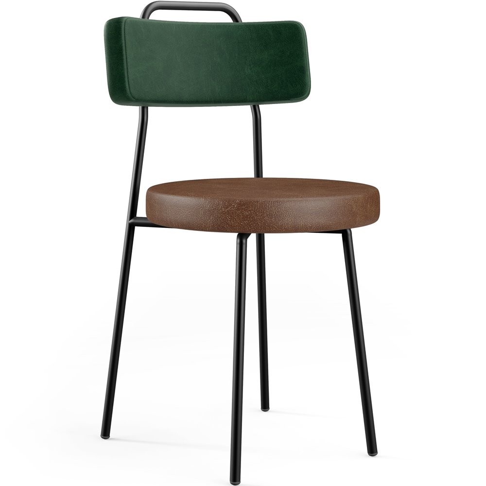 Kit 02 Cadeiras Estofada Para Sala Jantar Barcelona L02 Facto Verde Musgo Couríssimo Marrom - Lyam