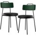 Kit 02 Cadeiras Estofada Para Sala Jantar Barcelona L02 Facto Verde Musgo Couríssimo Preto - Lyam