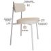 Kit 02 Cadeiras Estofada Para Sala de Jantar Astrid Branco C01 Linho Palha - Lyam Decor
