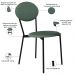 Kit 02 Cadeiras Estofada Para Sala de Jantar Azuri Preto C01 Courino Verde Sálvia - Lyam Decor