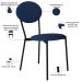 Kit 02 Cadeiras Estofada Para Sala de Jantar Azuri Preto C01 Linho Azul  - Lyam Decor