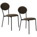 Kit 02 Cadeiras Estofada Para Sala de Jantar Azuri Preto C01 Veludo Marrom Sand - Lyam Decor