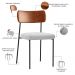 Kit 02 Cadeiras Estofadas Para Sala De Jantar Melina L02 Couríssimo Camel Bouclê Cinza - Lyam Decor