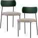 Kit 02 Cadeiras Estofadas Para Sala De Jantar Melina L02 Facto Verde Musgo Linho Bege - Lyam Decor