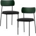 Kit 02 Cadeiras Estofadas Para Sala De Jantar Melina L02 Facto Verde Musgo Linho Chumbo - Lyam Decor