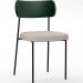 Kit 02 Cadeiras Estofadas Para Sala De Jantar Melina L02 Facto Verde Musgo Linho Cru - Lyam Decor