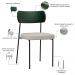 Kit 02 Cadeiras Estofadas Para Sala De Jantar Melina L02 Facto Verde Musgo Linho Cru - Lyam Decor