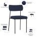 Kit 02 Cadeiras Estofadas Para Sala De Jantar Melina L02 Suede Azul Marinho - Lyam Decor