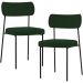 Kit 02 Cadeiras Estofadas Para Sala De Jantar Melina L02 Suede Verde Musgo - Lyam Decor