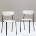Kit 02 Cadeiras Fixa Base Preta Empilhável Bit  F02 Branco - Lyam Decor