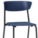Kit 02 Cadeiras Fixa Base Preta Empilhável Bit F02 Azul Marinho - Lyam Decor