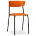 Kit 02 Cadeiras Fixa Base Preta Empilhável Bit F02 Laranja - Lyam Decor
