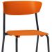Kit 02 Cadeiras Fixa Base Preta Empilhável Bit F02 Laranja - Lyam Decor