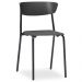 Kit 02 Cadeiras Fixa Base Preta Empilhável Bit F02 Preto - Lyam Decor