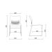 Kit 02 Cadeiras Fixa Base Preta Empilhável Connect F02 Azul Marinho - Lyam Decor