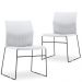 Kit 02 Cadeiras Fixa Base Preta Empilhável Connect F02 Branco - Lyam Decor
