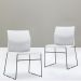 Kit 02 Cadeiras Fixa Base Preta Empilhável Connect F02 Branco - Lyam Decor