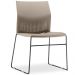 Kit 02 Cadeiras Fixa Base Preta Empilhável Connect F02 Nude - Lyam Decor