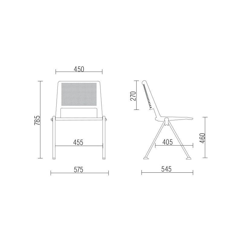 Kit 02 Cadeiras Fixa Base Preta Empilhável Up F02 Azul Marinho - Lyam Decor