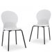 Kit 02 Cadeiras Fixa Base Preta Luna F02 Branco - Lyam Decor