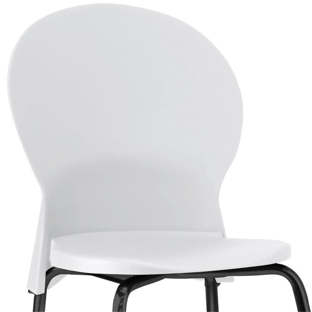 Kit 02 Cadeiras Fixa Base Preta Luna F02 Branco - Lyam Decor