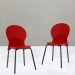 Kit 02 Cadeiras Fixa Base Preta Luna F02 Vermelho - Lyam Decor